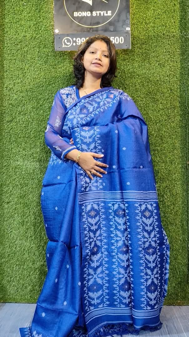 Tussar Silk Jamdani One ColourTussar Silk