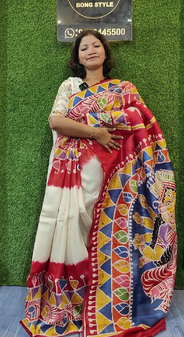 Hand Drawing Murshidabad Katan 3 ply SilkMurshidabad 3 PLY Silk