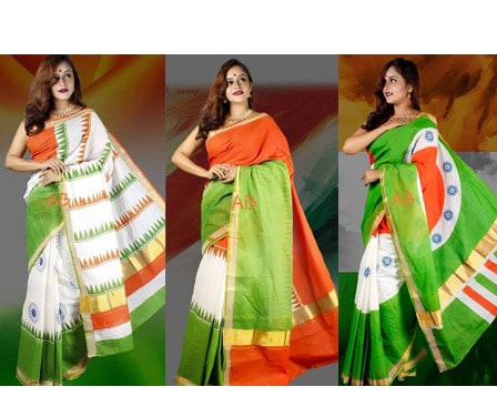 Independence Day special Kerala Pure Cotton Saree With Block Print