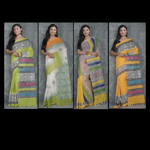 Pure Cotton Dhaniakhali Tant Saree